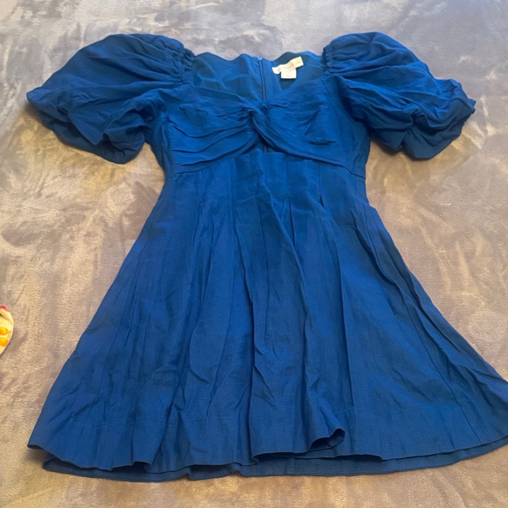House of Harlow 1960 Royal Blue Puff-Sleeve Girls Dress
